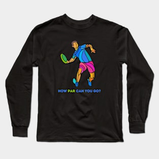 Fun disk golf illustration Long Sleeve T-Shirt